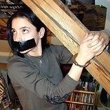 Leashed and gagged slaves