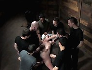 Devaun tied up and fucked by a gang of strangers