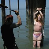 Outdoor bondage and hard fucking